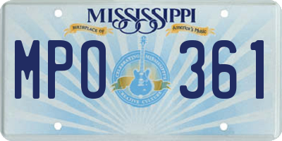 MS license plate MPO361