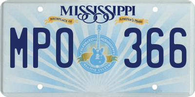 MS license plate MPO366