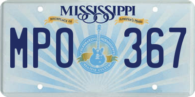 MS license plate MPO367