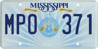 MS license plate MPO371