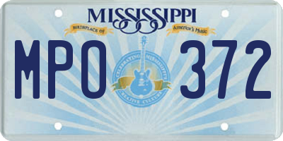 MS license plate MPO372