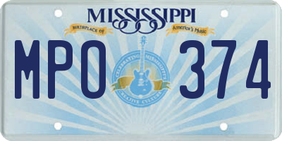 MS license plate MPO374