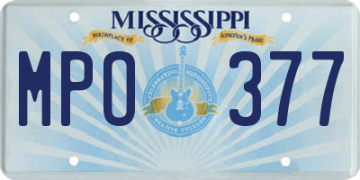 MS license plate MPO377