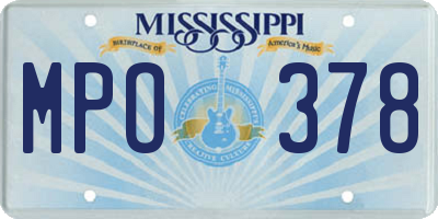 MS license plate MPO378