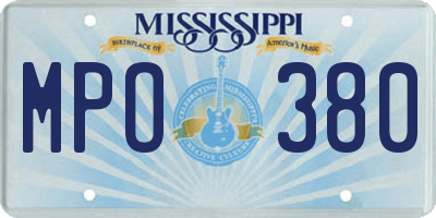MS license plate MPO380