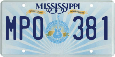 MS license plate MPO381
