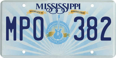 MS license plate MPO382