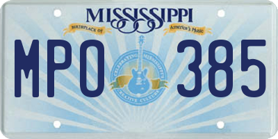 MS license plate MPO385