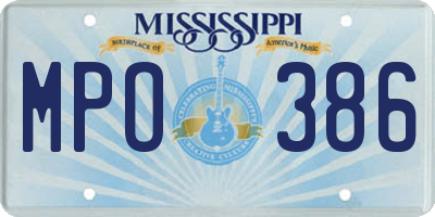 MS license plate MPO386