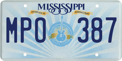 MS license plate MPO387