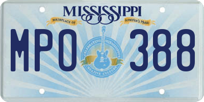 MS license plate MPO388