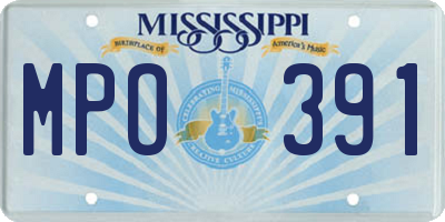 MS license plate MPO391