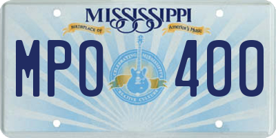 MS license plate MPO400
