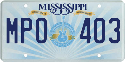 MS license plate MPO403