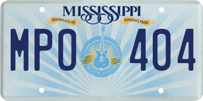 MS license plate MPO404