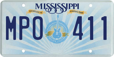MS license plate MPO411