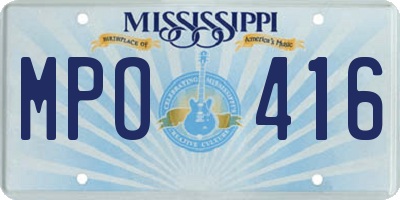 MS license plate MPO416