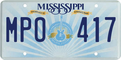 MS license plate MPO417