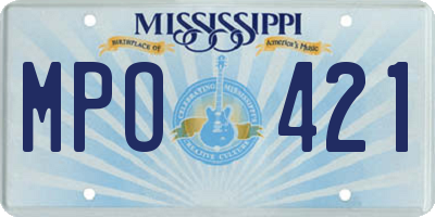 MS license plate MPO421