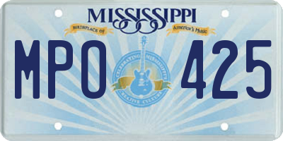 MS license plate MPO425