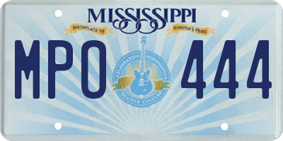 MS license plate MPO444