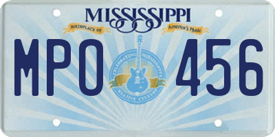 MS license plate MPO456