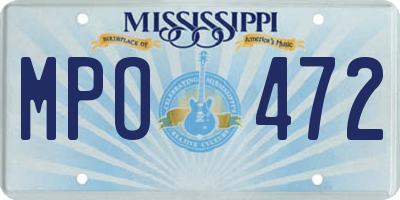 MS license plate MPO472