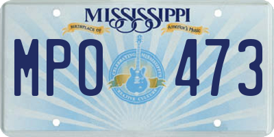 MS license plate MPO473