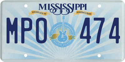 MS license plate MPO474