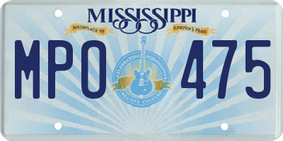 MS license plate MPO475