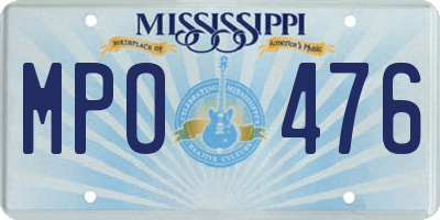 MS license plate MPO476