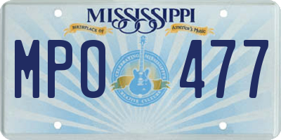 MS license plate MPO477