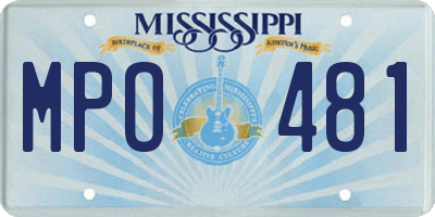 MS license plate MPO481