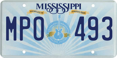 MS license plate MPO493