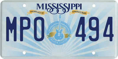 MS license plate MPO494