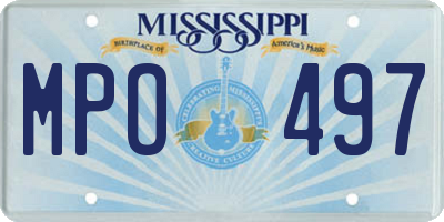 MS license plate MPO497
