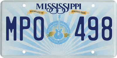 MS license plate MPO498