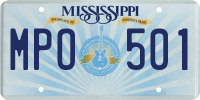 MS license plate MPO501