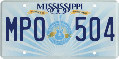 MS license plate MPO504
