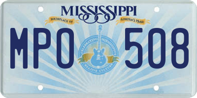 MS license plate MPO508