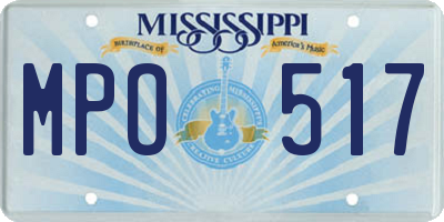 MS license plate MPO517