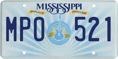 MS license plate MPO521