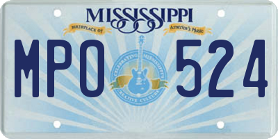 MS license plate MPO524