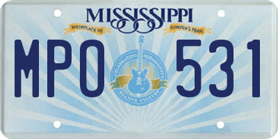 MS license plate MPO531