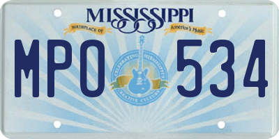 MS license plate MPO534