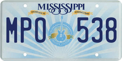 MS license plate MPO538