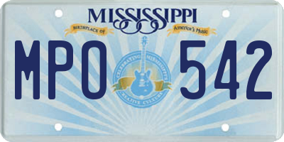 MS license plate MPO542