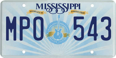 MS license plate MPO543