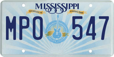 MS license plate MPO547