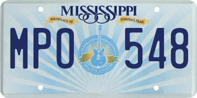 MS license plate MPO548